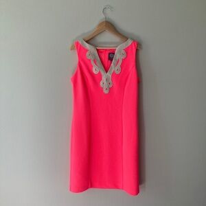 Vince Camuto Women’s Hot Pink and Gold Sheath Dress Size 4